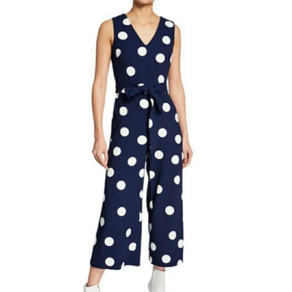 Nwot KARL LAGERFELD PARIS SCUBA POLKA DOT JUMPSUIT